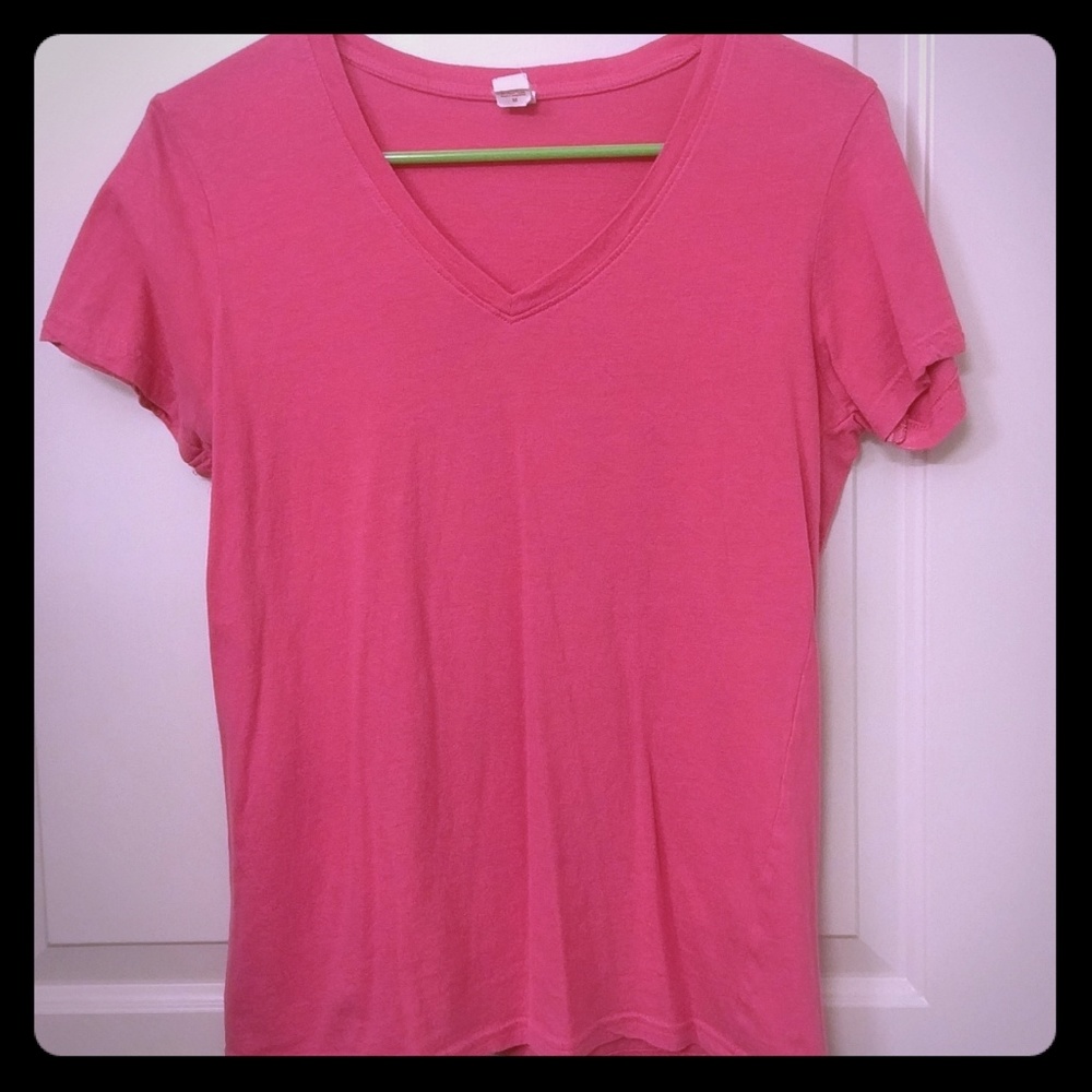 Pink V-neck tee